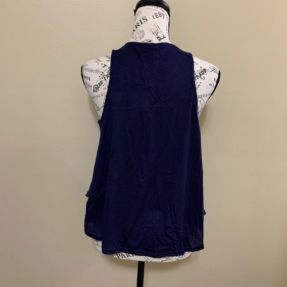 Rue 21 Blue Sequin Sleeveless Top Size Large - Picture 3 of 8